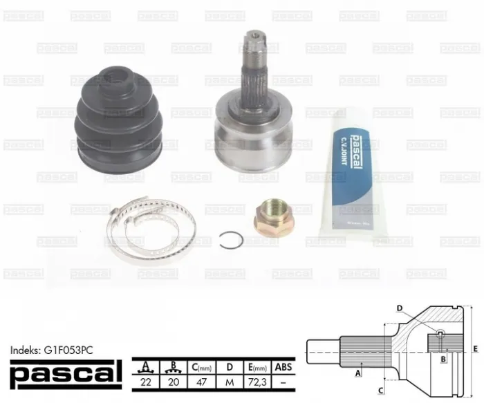 Cap planetara spre roata (22z 20z 47mm) FIAT 500, PANDA; FORD KA 1.1 1.2 1.2CNG dupa 2003