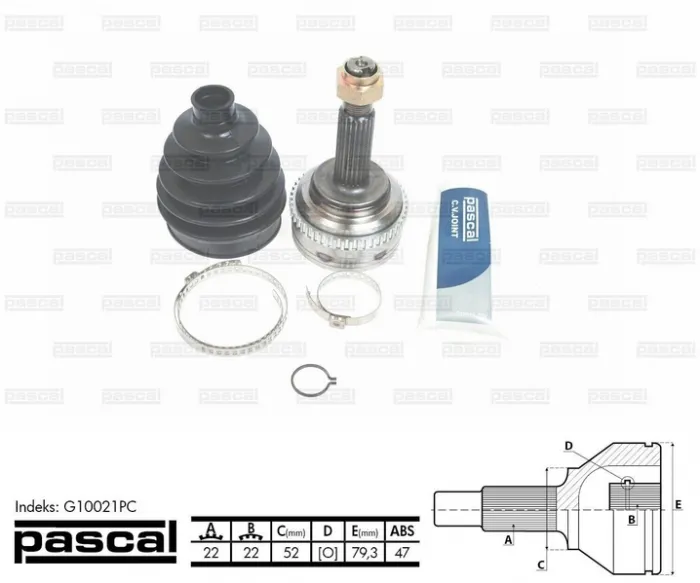 Cap planetara spre roata (22z 22z 52mm; ABS:47) CHEVROLET AVEO   KALOS; DAEWOO KALOS 1.4 1.5 dupa 2002