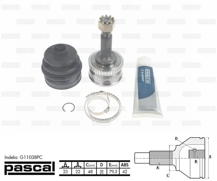 Cap planetara spre roata (23z 22z 48mm; ABS:42) NISSAN MICRA II 1.3 1.4 1.5D intre 1992-2003
