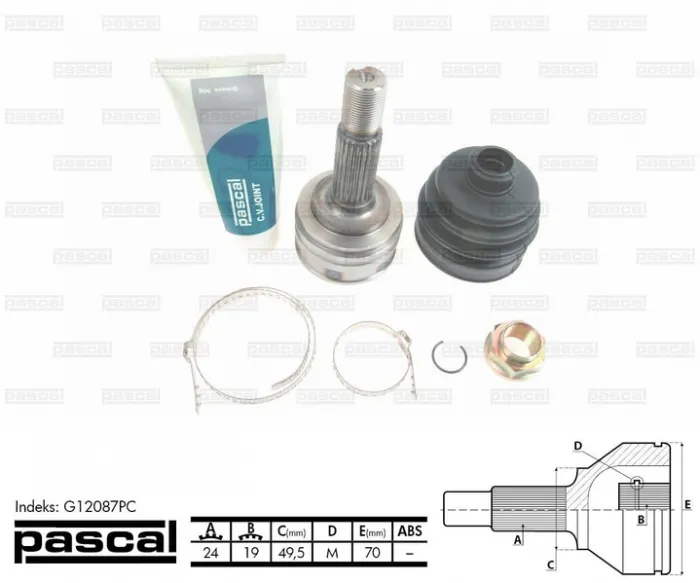 Cap planetara spre roata (24z 19z 49,5mm) CITROEN C1; PEUGEOT 107; TOYOTA AYGO 1.0 intre 2005-2014