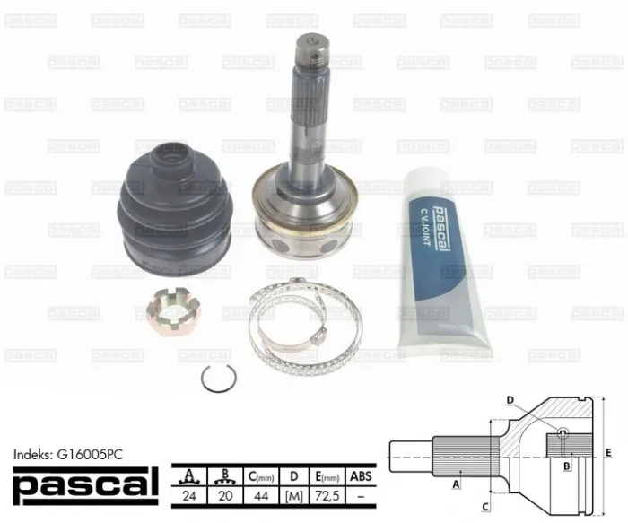 Cap planetara spre roata (24z 20z 44mm) DAIHATSU CUORE III, CUORE IV, MOVE 0.8 1.0 intre 1990-2002