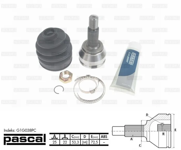 Cap planetara spre roata (25z 22z 53,3mm) FORD FIESTA V, FUSION 1.25 1.3 1.4 intre 2001-2012