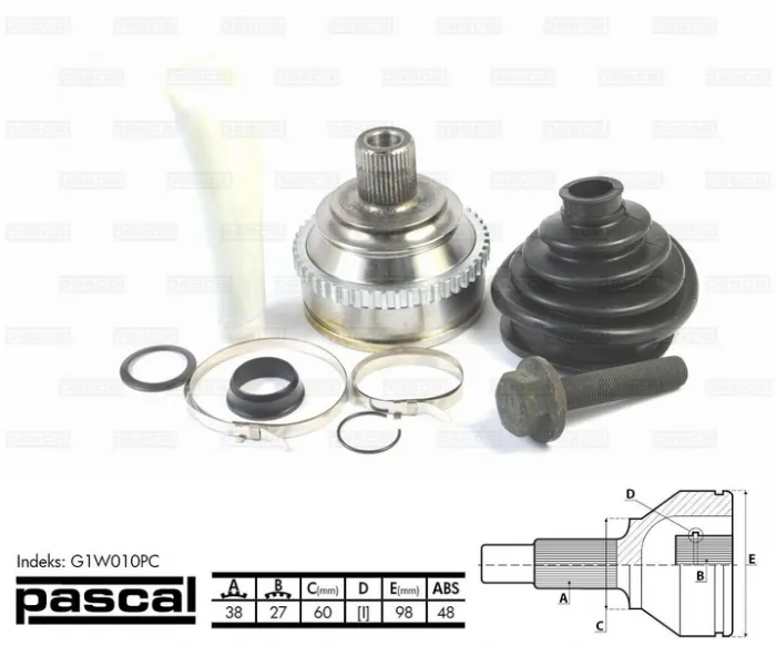 Cap planetara spre roata (38z 27z 60mm; ABS:48) VW TRANSPORTER IV 2.5D 2.8 intre 1995-2003