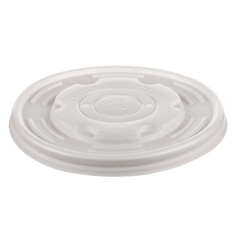 Capace Biodegradabile, Compostabile, Albe, Diametru 115 mm, 50 buc