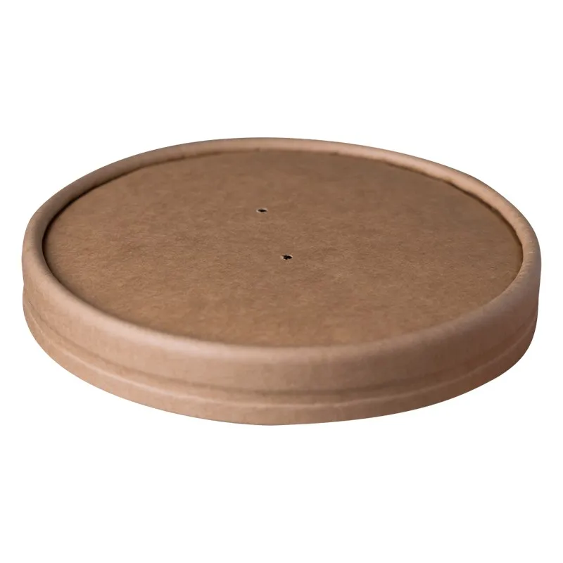 Capace Biodegradabile, Compostabile de Carton, PLA Kraft, Diametru 150 mm, 18 buc