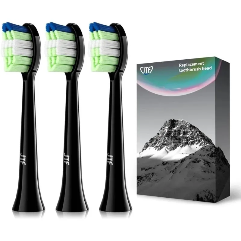 Capete Periuta Dinti Electrica, JTF Sonic, Negre, P200, 3 Bucati/Cutie