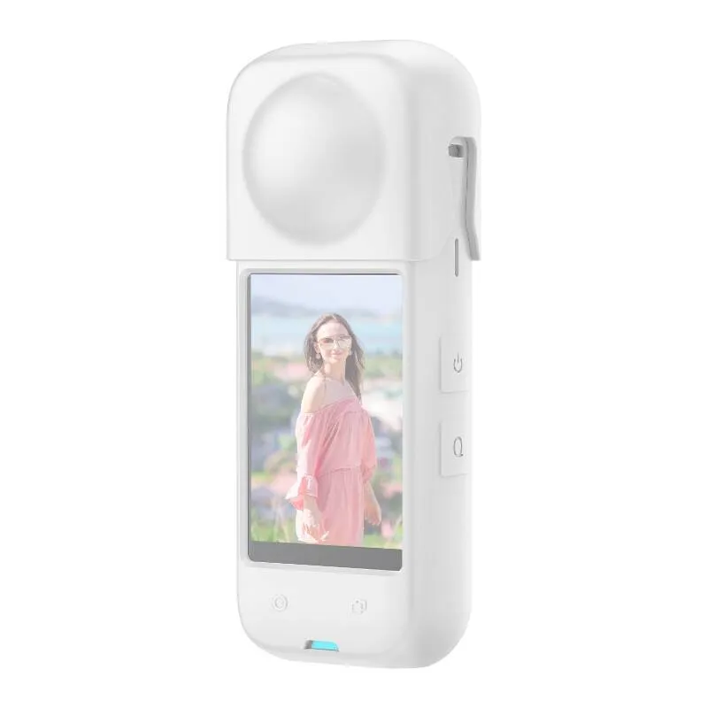 Carcasa cu protectie lentila PULUZ PU985W compatibila cu camera Insta360 X4, Silicon, Alb