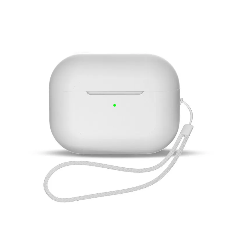 Carcasa din silicon OEM cu Lanyard compatibila cu Apple AirPods 1/2, Alb