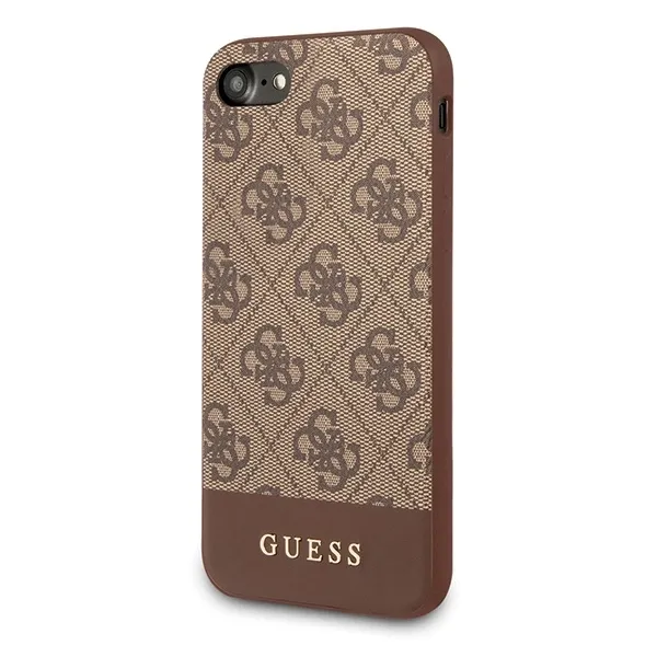 Carcasa Guess 4G Stripe Collection compatibila cu iPhone 7 / 8 / SE 2020 / SE 2022, Maro