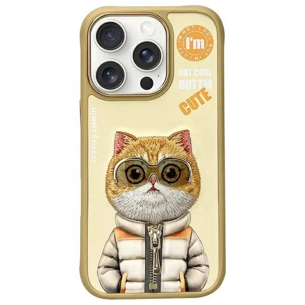 Carcasa Nimmy Cool&amp;Cute 2.0 Cat compatibila cu iPhone 16 Pro Max, Verde