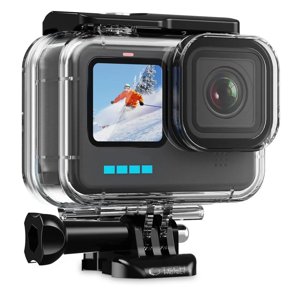 Carcasa protectie waterproof TECH-PROTECT GA200 pentru camera video sport GoPro Hero9/10/11/12/13 Black, Transparent