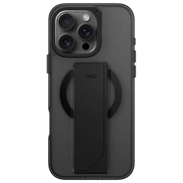 Carcasa Uniq Heldro Max, cu Suport si MagSafe, compatibila cu iPhone 16 Pro, Negru