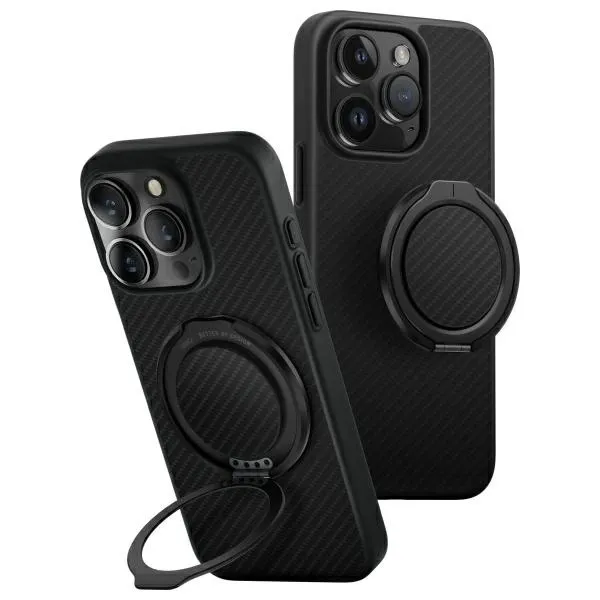 Carcasa Uniq Keva Air, cu MagClick si suport, compatibila cu iPhone 16 Pro Max, Negru
