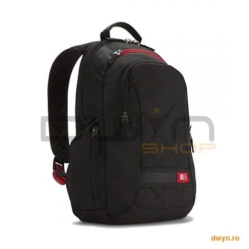 Case&nbsp;Logic Rucsac laptop 14.1' Case Logic, buzunar frontal, 2 buzunare laterale, poliester, black 'DLBP114K'