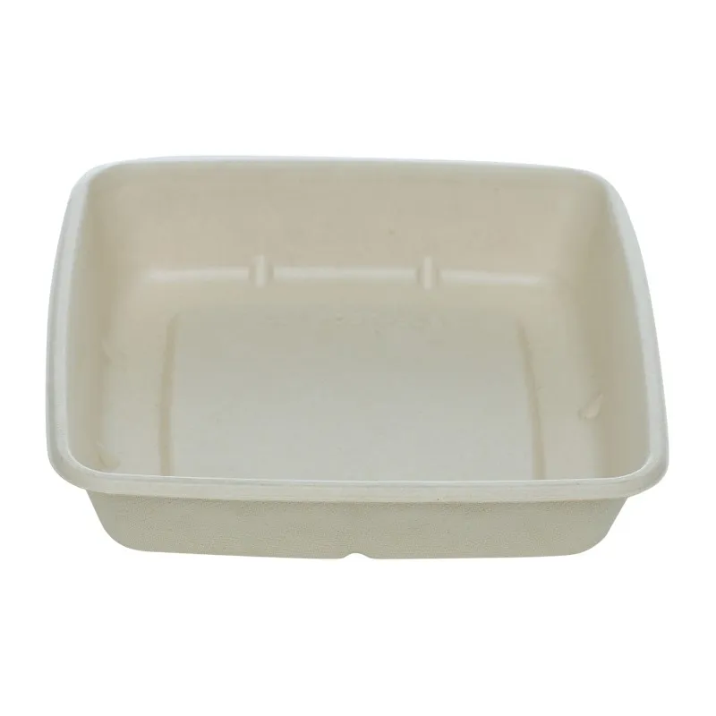 Caserole Biodegradabile, Compostabile Patrate, Natur, 20x20 cm, 1000 ml, 50 buc