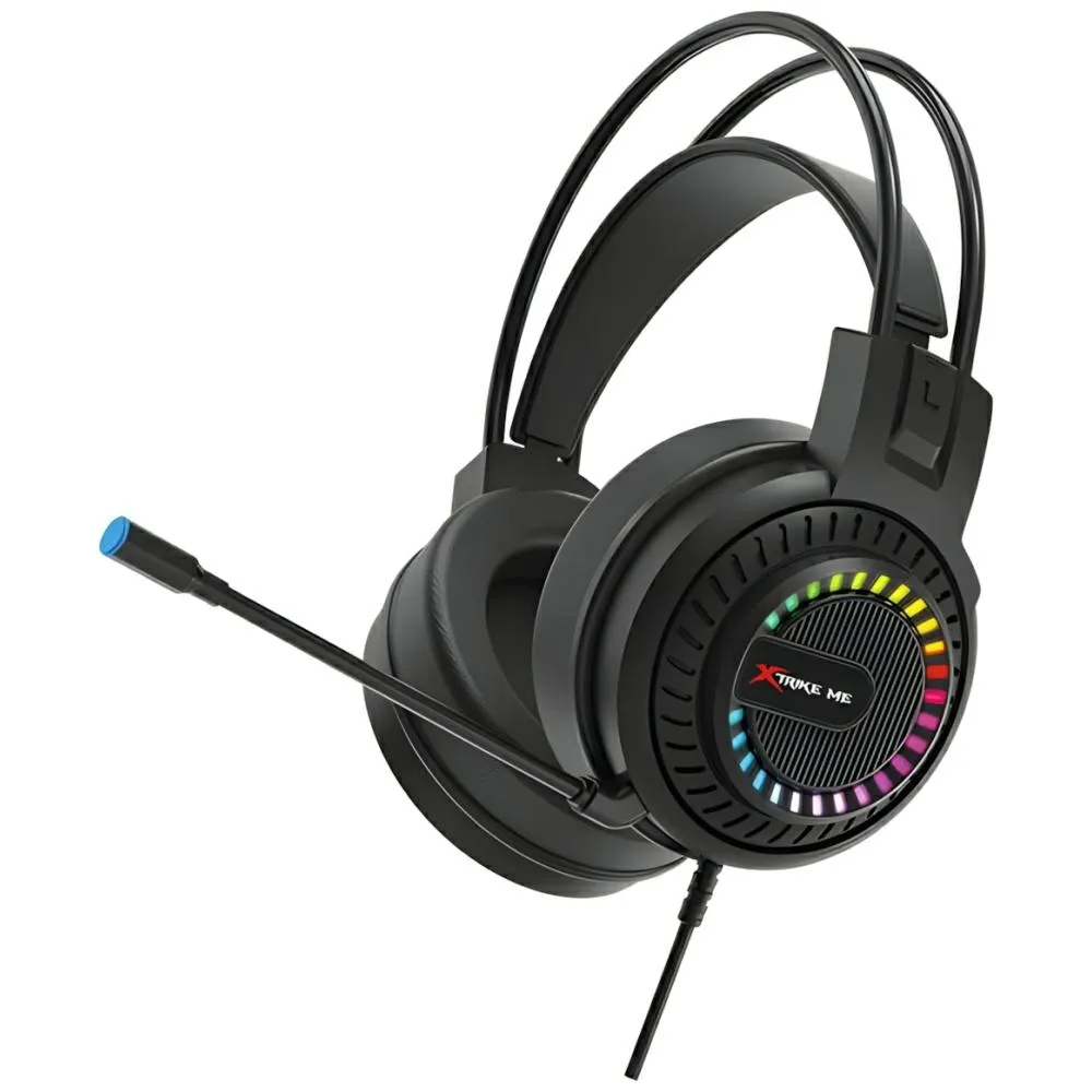 Casti gaming XTRIKE ME HP-318, Cu fir, Drivere 50mm, Jack 3.5 mm / USB, RGB, Negru