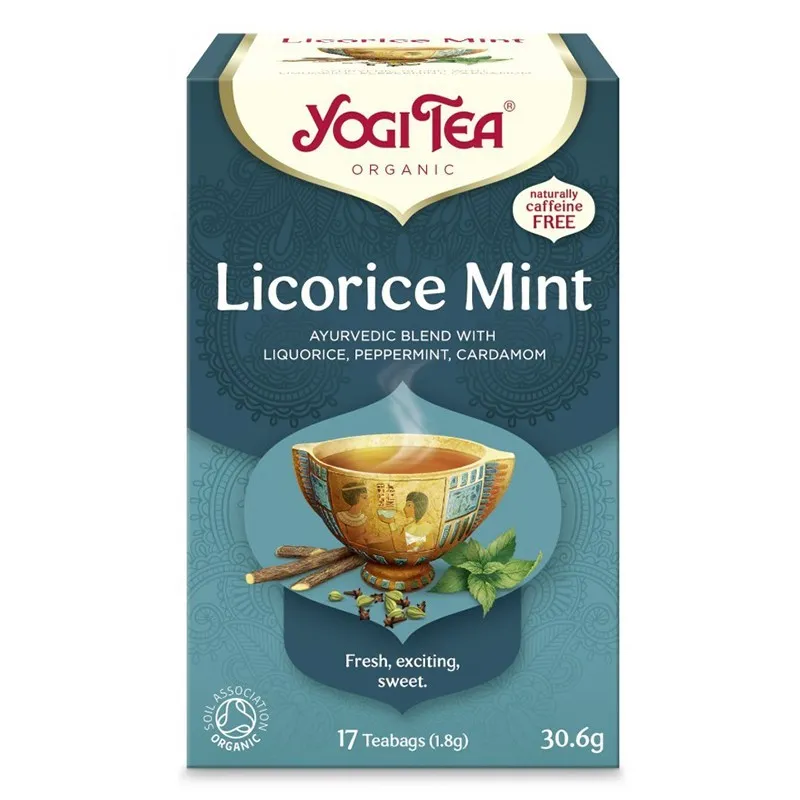 Ceai Bio Lemn Dulce si Menta, Yogi Tea, 17 Plicuri, 30.6 g