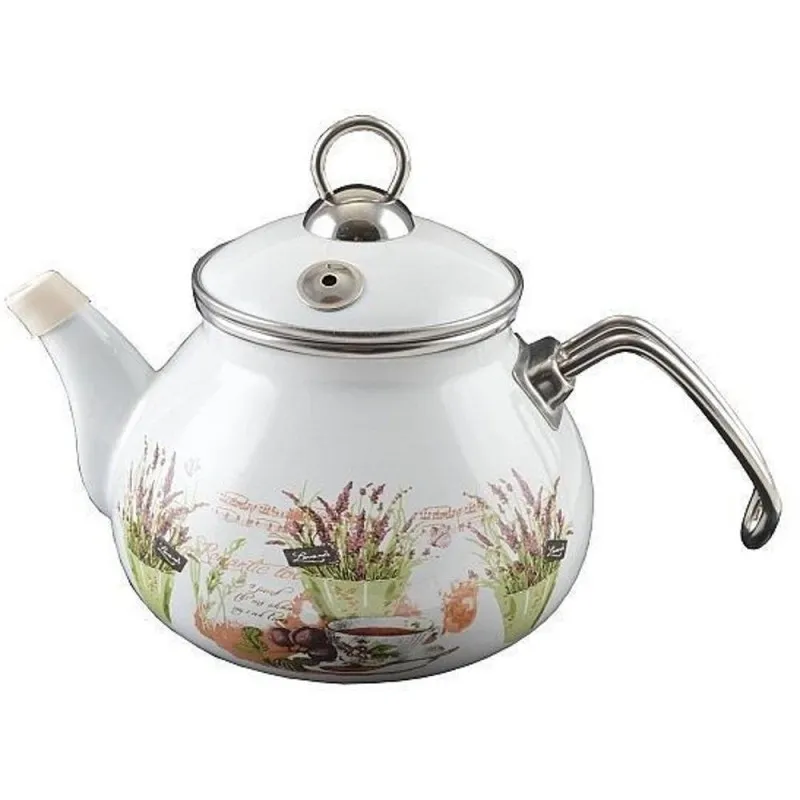 Ceainic Emailat, 2 l, Alb, Perfect Home