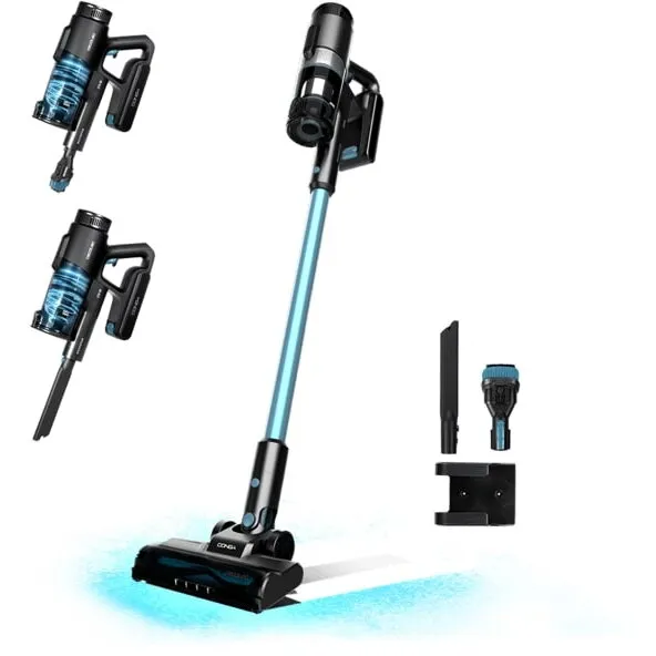 CECOTEC Aspirator vertical 3 in 1 Cecotec Rockstar 1500 Ray, Putere 215W, 25.2V Li-Ion, 12kPa, Autonomie 45min, Rezervor 500ml, Albastru/Negru