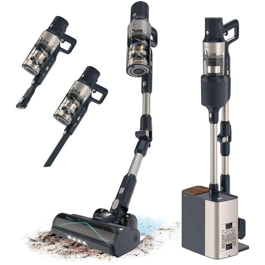 CECOTEC Aspirator vertical Cecotec Conga Rockstar 5500 Hurricane Station Flex, 700 W, 30000 Pa, Negru