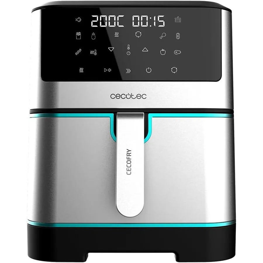 CECOTEC Friteuza cu aer cald fara ulei Cecotec Cecofry Supreme 8000, Air Fryer, 1800W, 8L, Control tactil, 10 Programe Presetate