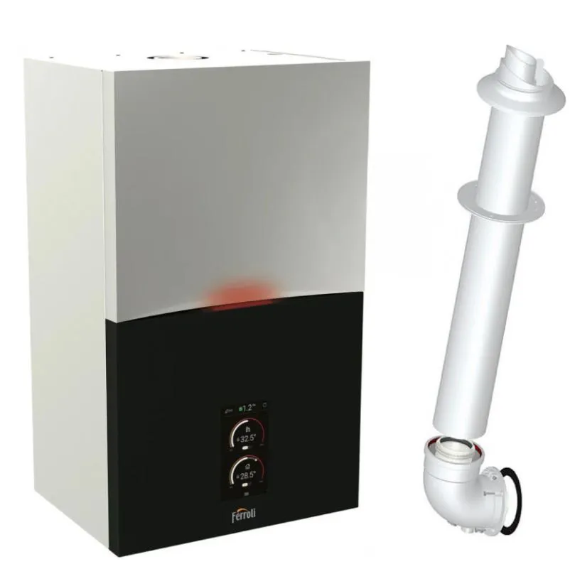 Centrala termica in condensare Ferroli Bluehelix MAXIMA 28C, 28 kW, , touch screen 7"", sistem de combustie autoadaptiv, kit evacuare inclus