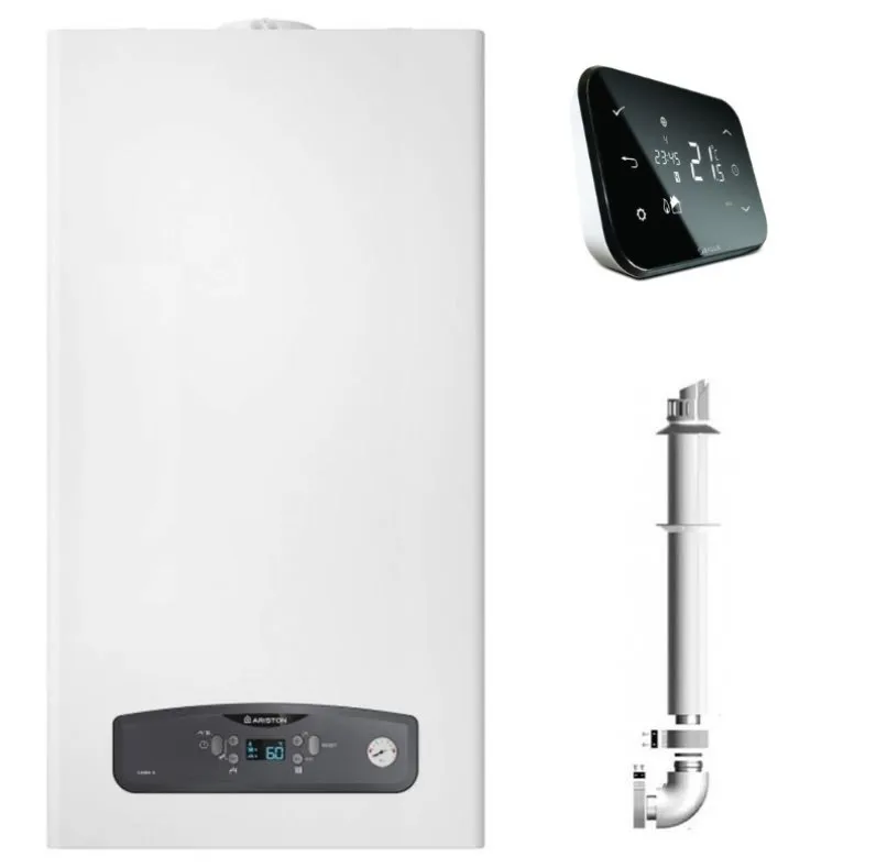 Centrala termica in condensatie Ariston Cares S 24 kW, kit evacuare inclus si Salus IT500 wifi termostat ambient cu control prin internet