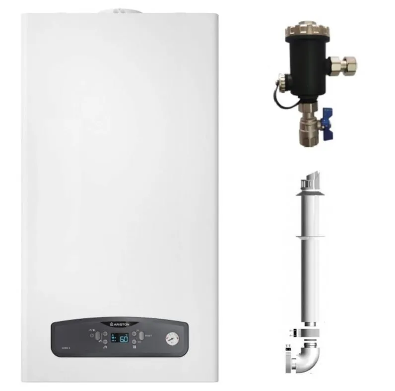 Centrala termica in condensatie Ariston Cares S 30 kW, kit evacuare inclus si Filtru Antimagnetita