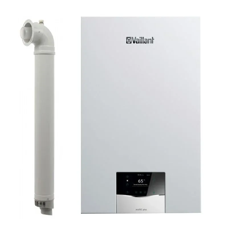 Centrala termica in condensatie Vaillant Ecotec Plus VUW 40CS/1-5, 37.7 kW, incalzire si acm, kit evacuare inclus