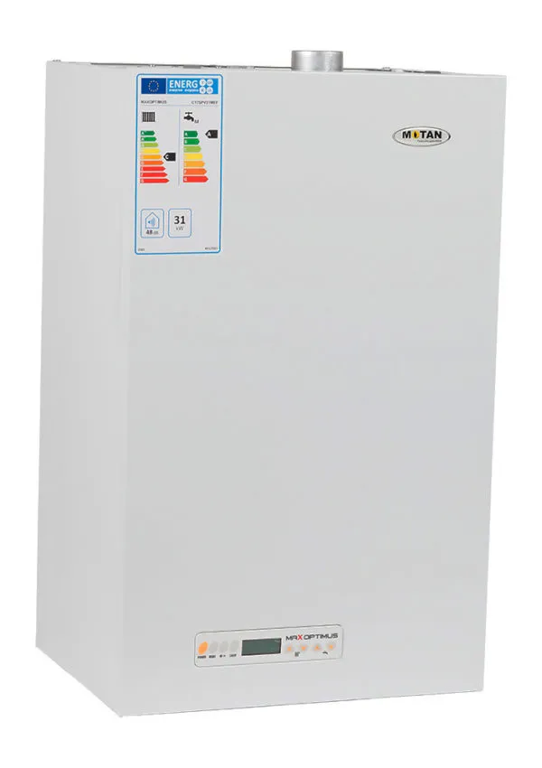 Centrala termica pe gaz conventionala MOTAN MaxOPTIMUS 31 KW, tiraj fortat, kit evacuare inclus