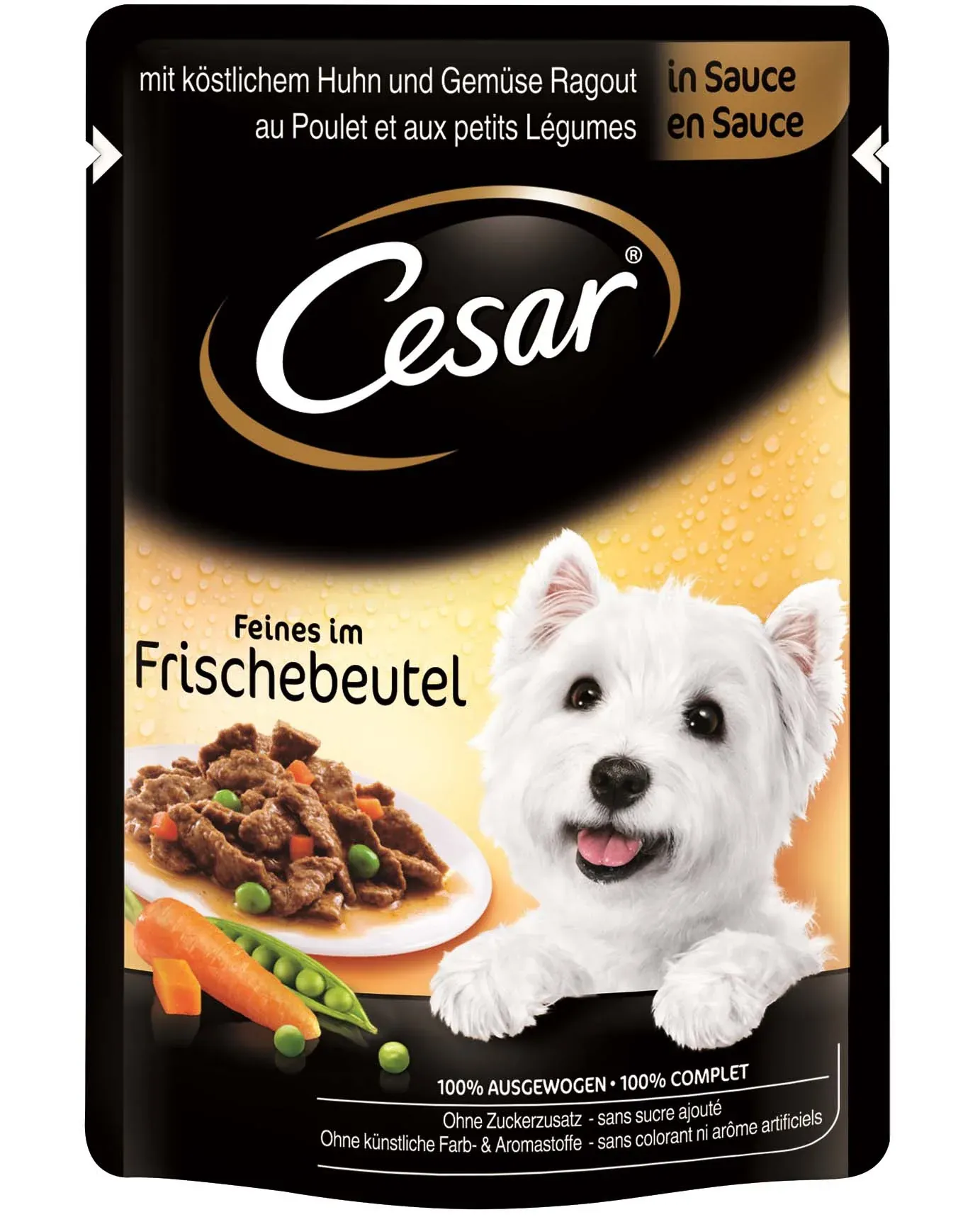 CESAR Plic hrană umedă pentru câini Pui şi Legume în Sos 100g