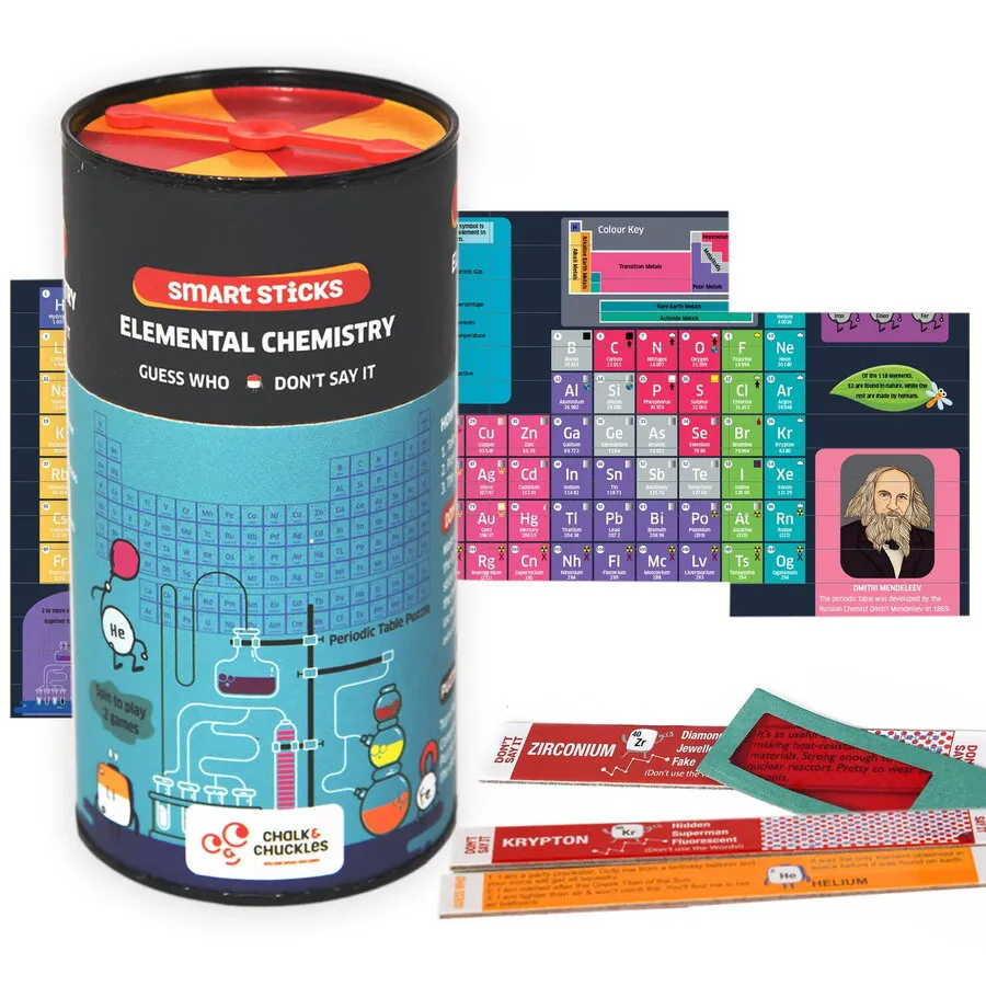 Chalk&nbsp;and&nbsp;Chuckles Joc Smart Sticks - Tabelul periodic al elementelor