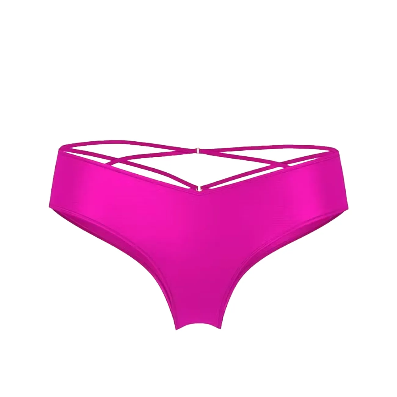 Cheeky high-waisted panties with straps at the back - purple M