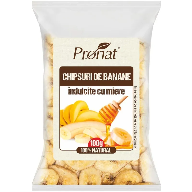 Chipsuri de Banane cu Miere, 100 g