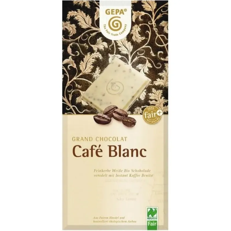 Ciocolata Alba BIO cu Cafea Cafe Blanc, 100 g, Gepa