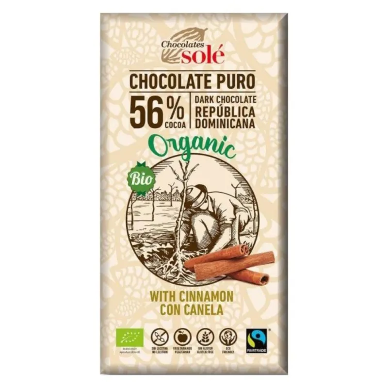 Ciocolata Neagra BIO cu Scortisoara, 100 g, Chocolates Sole