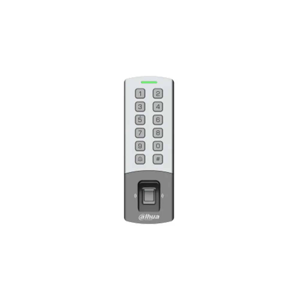Cititor biometric cu tastatura WiFi standalone Dahua ASI1212M-DW, amprenta/card/parola, 125 kHz, RS-485/Wiegand, 3000 amprente, montaj aplicat