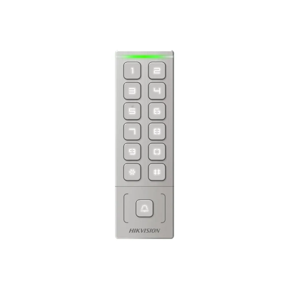 Cititor proximitate cu tastatura Hikvision DS-K1T809MX, Card, PIN, M1, 1000 utilizatori