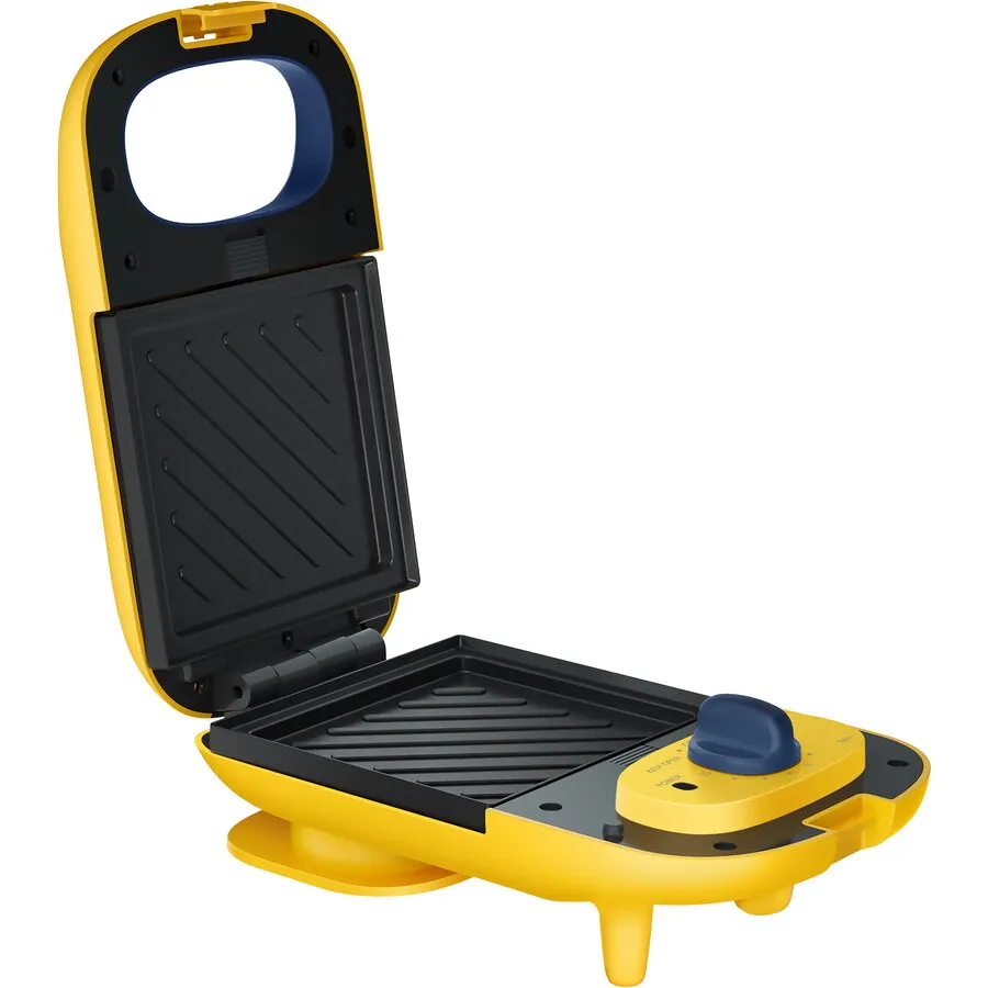 Comfee Sandwich Grill Comfee Monster Chef MC-JK1312P201, 600W, placi antiaderente, timer, accesorii - sandwich (triunghiuri) & placi grill, Galben