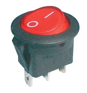Comutator basculant 2pol./3pin ON-OFF 16A / 12VDC (rotunjit) - roșu transparent