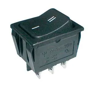 Comutator basculant 2pol./6pin ON-ON 250V / 15A - negru