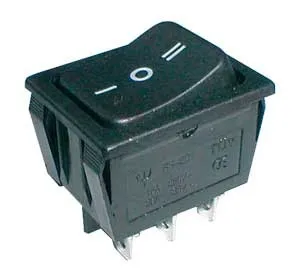 Comutator basculant 3pol./6pin ON-OFF-ON 250V / 15A - negru
