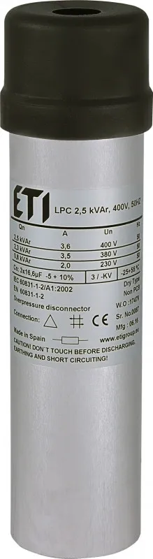 condensator lpc 2,5 kvar, 400v, 50hz 004656702