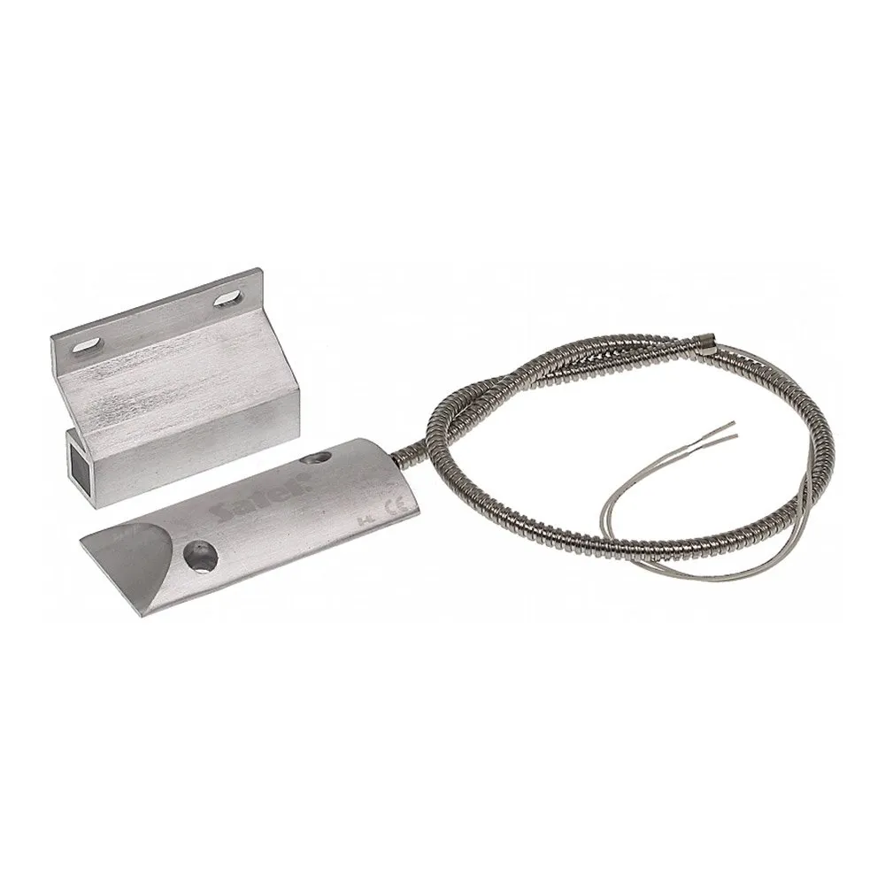 Contact magnetic pentru porti Satel B-4L, aparent, cablu armat, NO, metal