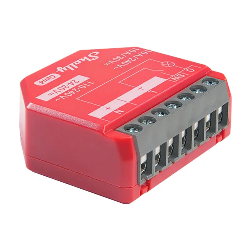 Controler Shelly 1 PM Gen4, 240V, Zigbee/Matter/WiFi, 16A, Bluetooth 5.0, Rosu