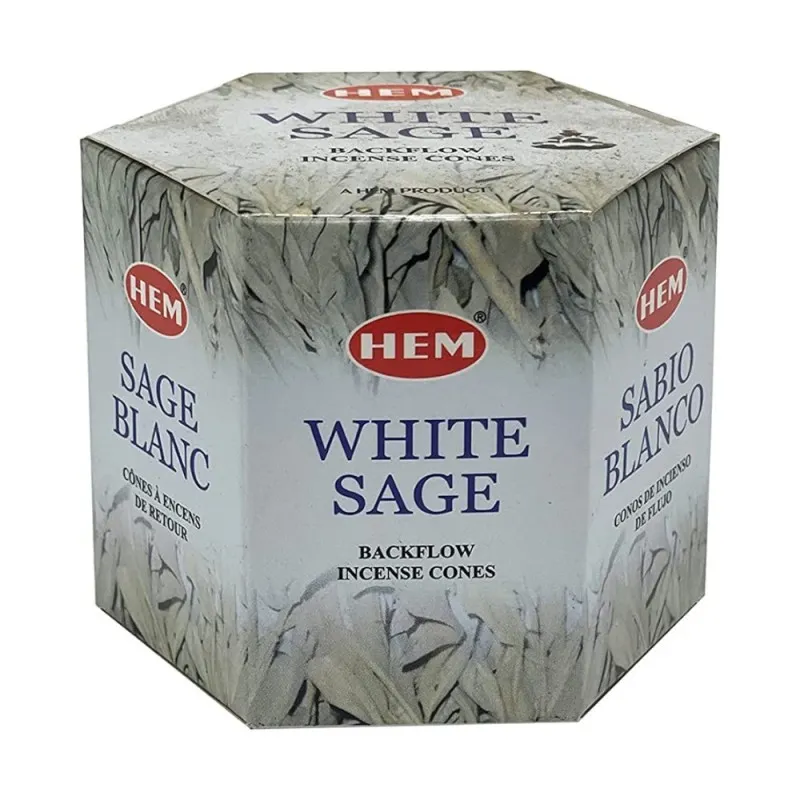 Conuri Parfumate Backflow, White Sage, 40 Bucati