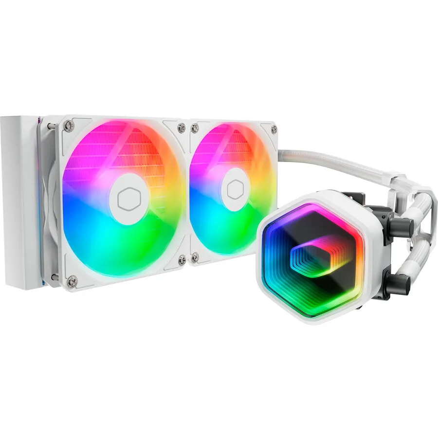 COOLER&nbsp;MASTER Cooler procesor Cooler Master MasterLiquid 240 Core II, aRGB LED, 2 x 120 mm, Alb
