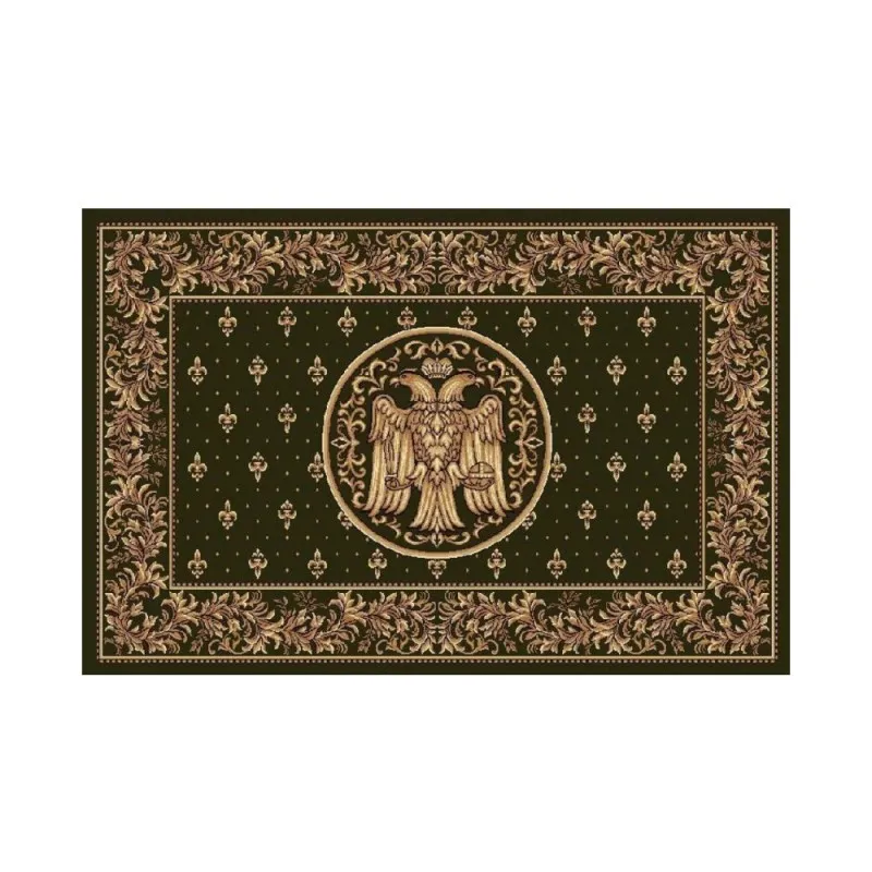 Covor Bisericesc Dreptunghiular, 250 cm x 350 cm, Verde, Model Lotos