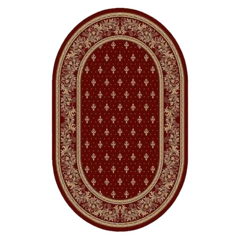 Covor Bisericesc Oval, 150 cm x 230 cm, Rosu, Model Lotos