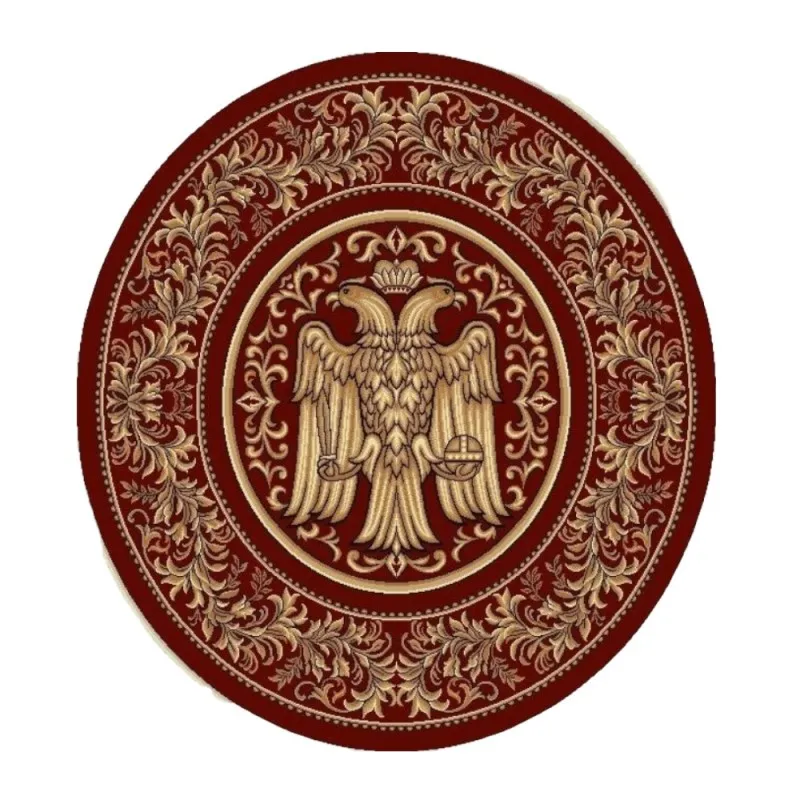 Covor Bisericesc Rotund, 100 cm x 100 cm, Rosu, Model Lotos